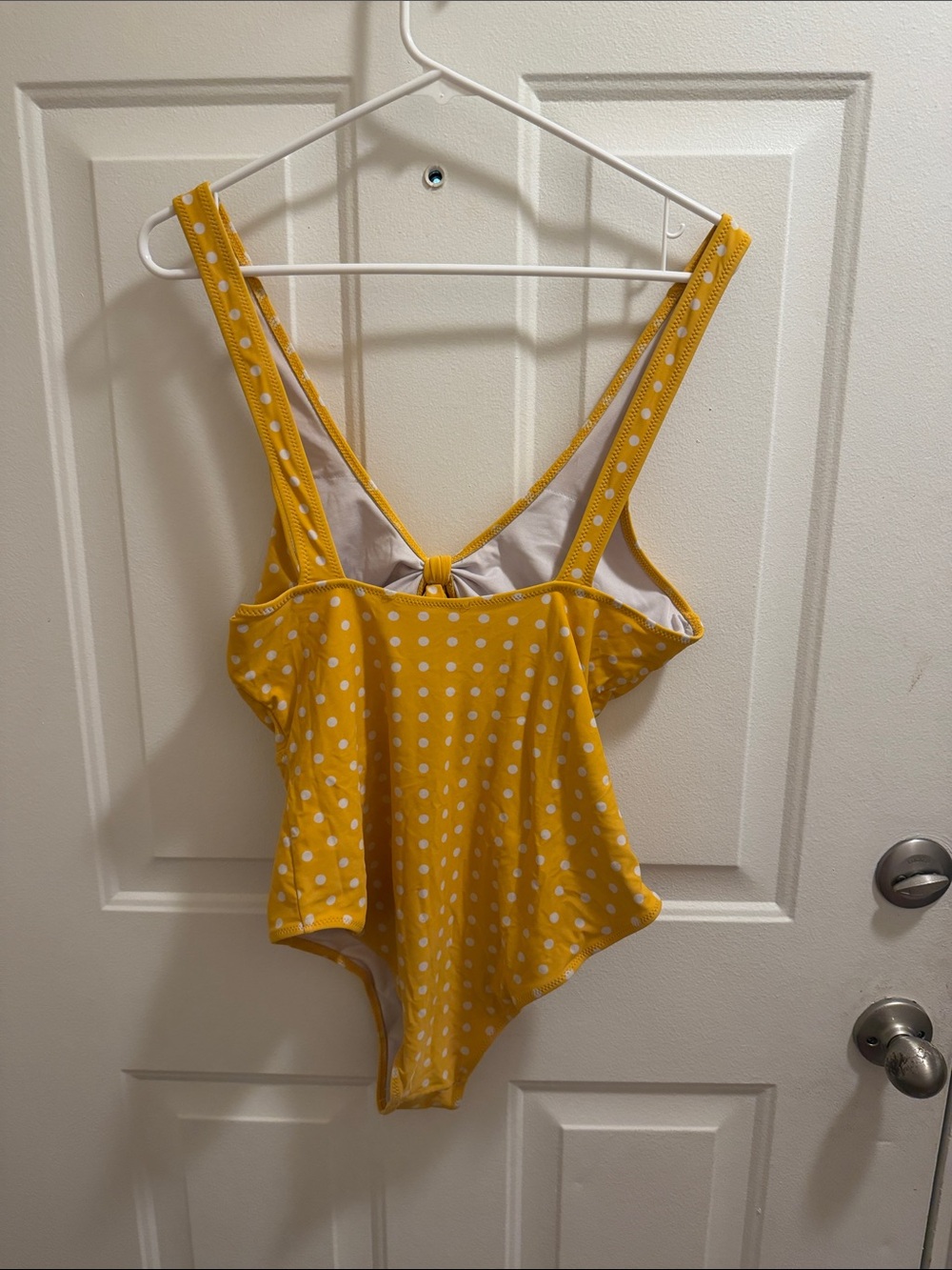 Yellow Polka Dot One-Piece Swimsuit - Picture 3 of 4